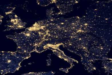 Satelliten Bild von Europa bei Nacht