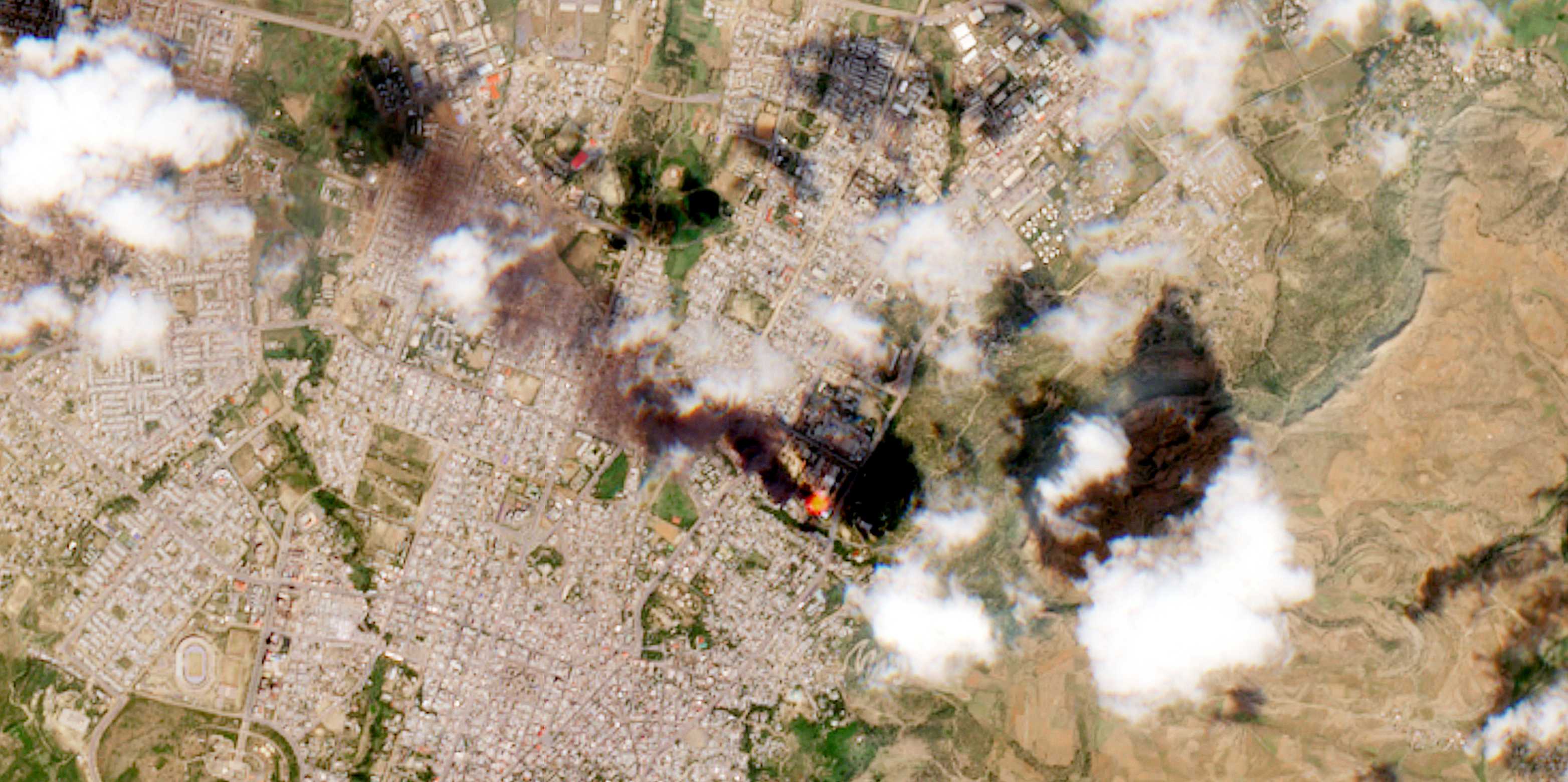 Aufsteigender Rauch in Mekelle, Äthiopien, am 20. Oktober 2021.